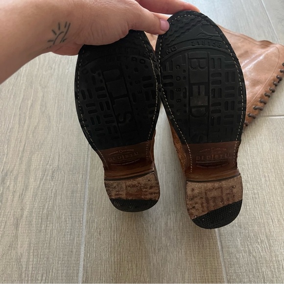 Bed Stu Women’s Distressed Leather Back Lace Tall Carmel Lux Boots- 8.5 - Picture 10 of 11